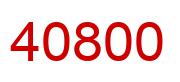 Number 40800 red image