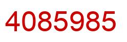Number 4085985 red image