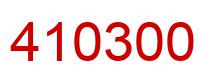 Number 410300 red image
