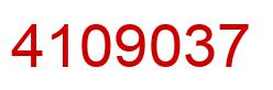 Number 4109037 red image