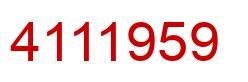 Number 4111959 red image