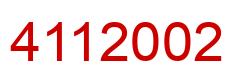 Number 4112002 red image