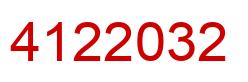 Number 4122032 red image