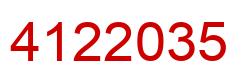 Number 4122035 red image