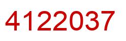 Number 4122037 red image