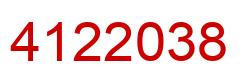 Number 4122038 red image