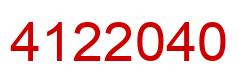 Number 4122040 red image