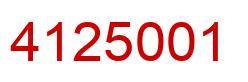 Number 4125001 red image