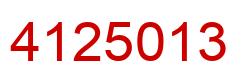 Number 4125013 red image