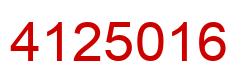 Number 4125016 red image