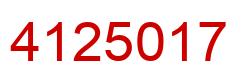 Number 4125017 red image