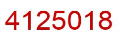 Number 4125018 red image
