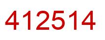 Number 412514 red image