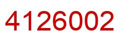 Número 4126002 imagen rojo
