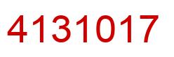 Number 4131017 red image