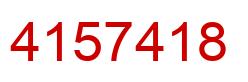Number 4157418 red image