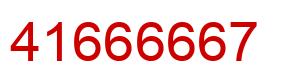 Number 41666667 red image