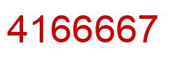 Number 4166667 red image