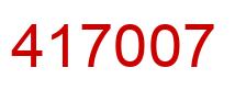 Number 417007 red image