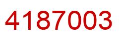 Número 4187003 imagen rojo