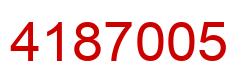 Número 4187005 imagen rojo