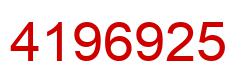 Number 4196925 red image