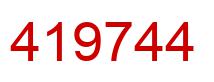 Number 419744 red image