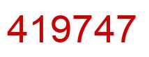 Number 419747 red image