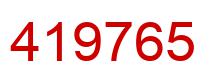 Number 419765 red image