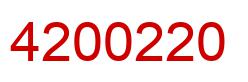 Number 4200220 red image