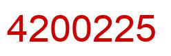 Number 4200225 red image
