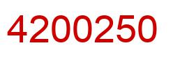 Number 4200250 red image