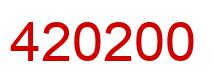 Number 420200 red image
