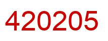 Number 420205 red image