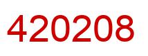Number 420208 red image