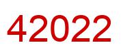 Number 42022 red image