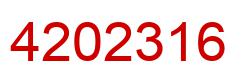 Number 4202316 red image