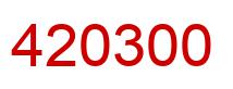 Number 420300 red image