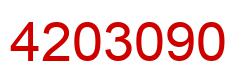 Number 4203090 red image