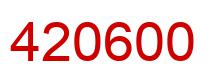 Number 420600 red image