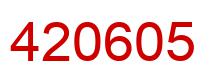 Number 420605 red image