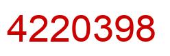 Number 4220398 red image