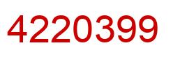 Number 4220399 red image