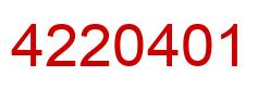 Número 4220401 imagen rojo