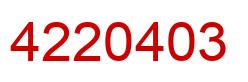 Number 4220403 red image