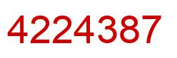 Number 4224387 red image