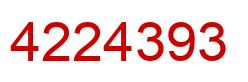 Number 4224393 red image