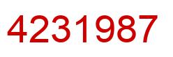Number 4231987 red image