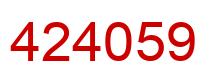 Number 424059 red image