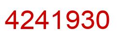 Number 4241930 red image